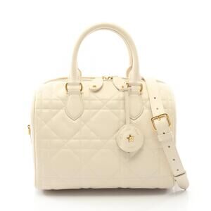 Christian Dior Groove Cannage Handbag Leather White